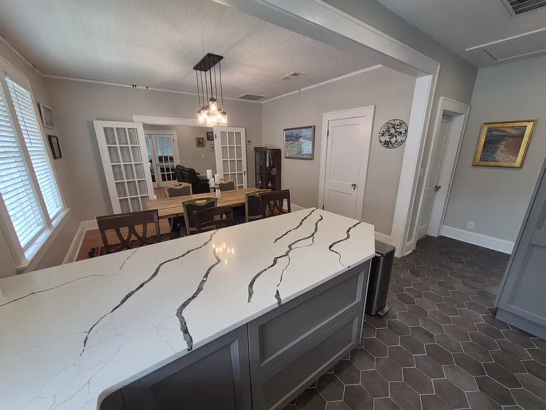 Kitchen bar with barstools