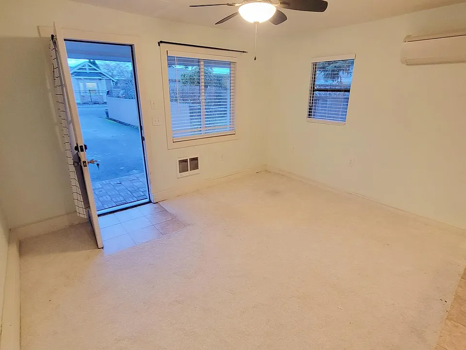Inside the carpeted main room
