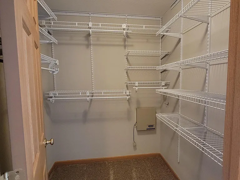 Walk in closet in the master suite