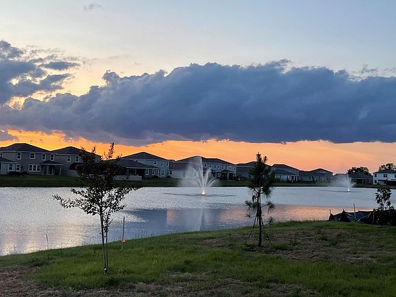 sunset view from backyard