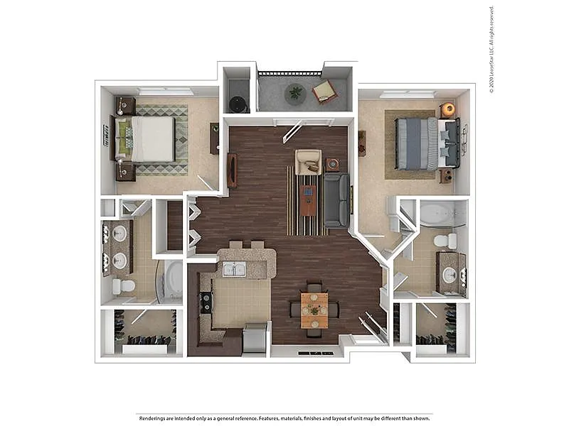 Floor plan 2 Bedroom 2 Bathroom B4
