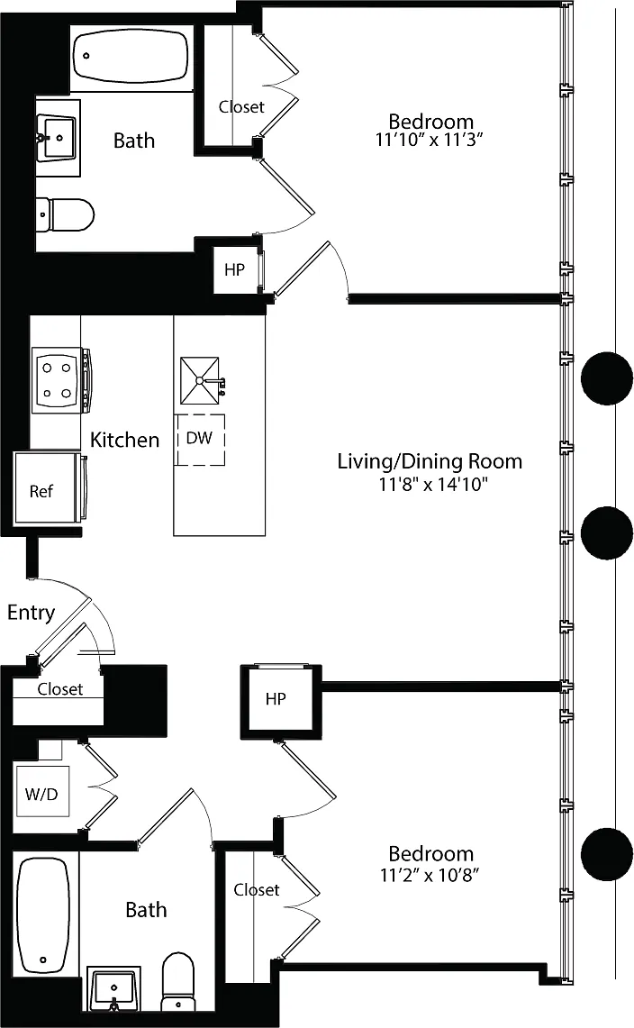 Floor plan Two Bedroom F 9-13
