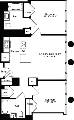 Floor plan Two Bedroom F 9-13