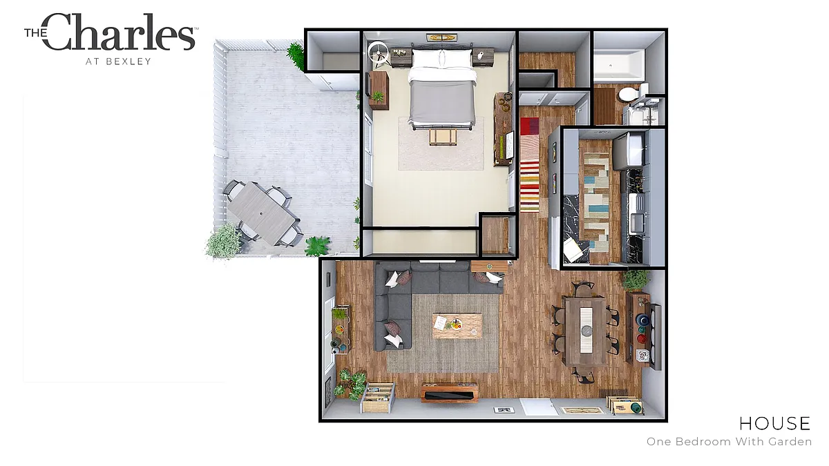 Floor plan 1 Bedroom Garden