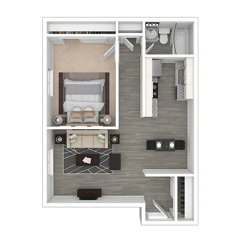 Floor plan 1 Bedroom 1 Bath