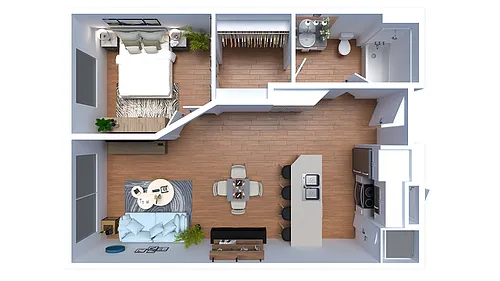 Floor plan Market 1 Bedroom