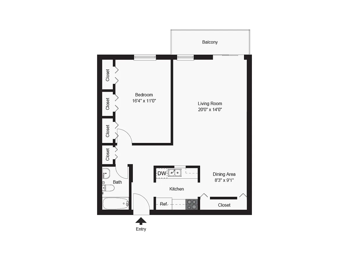 Floor plan One Bedroom