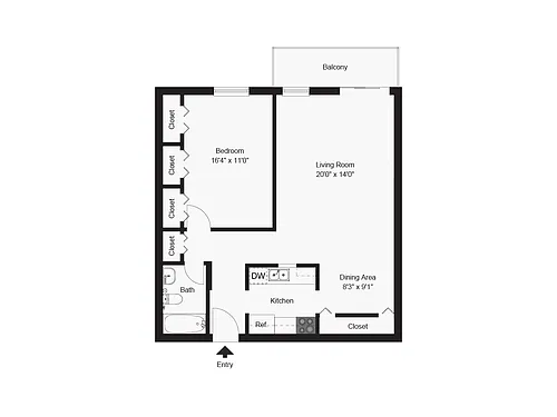 Floor plan One Bedroom