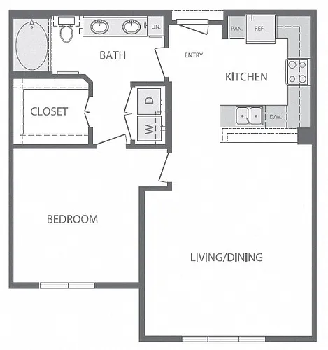 Floor plan A3 1Bed 1Bath