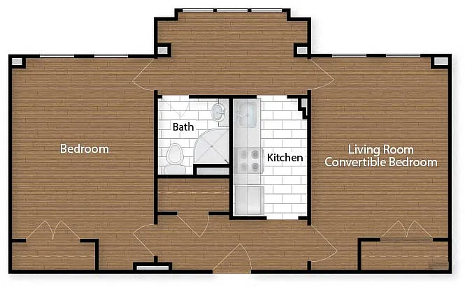 Floor plan Convertible One Bedroom