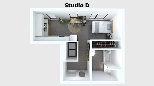 Floor plan Studio D - ADA