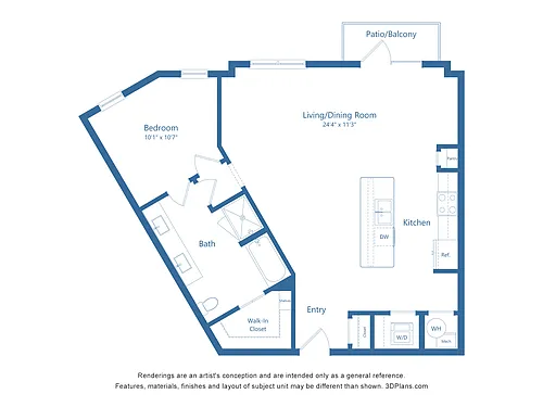 Floor plan A11 | 1 Bed | 1 Bath