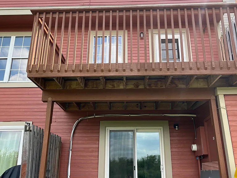 Back of the townhome - note there are two separate outdoor seating areas.