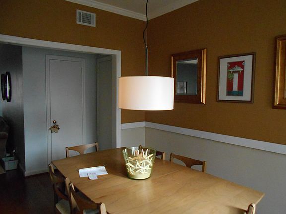 Furnished dining room view from kitchen door