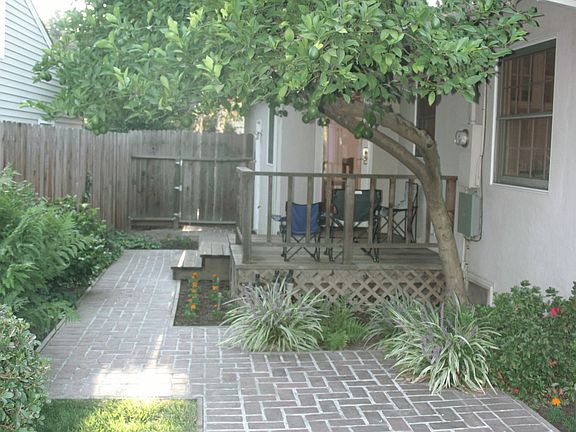 Side Yard Paio and Lemon Tree