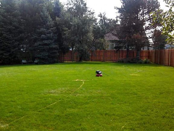 Fenced in backyard