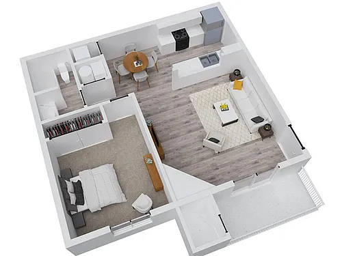 Floor plan 1 Bed 1 Bath - Renovated