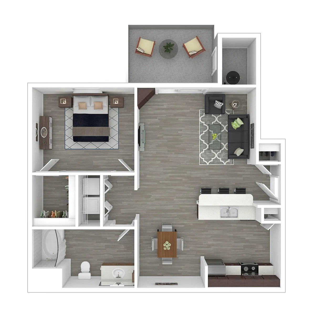 Floor plan 1x1-745- Classic
