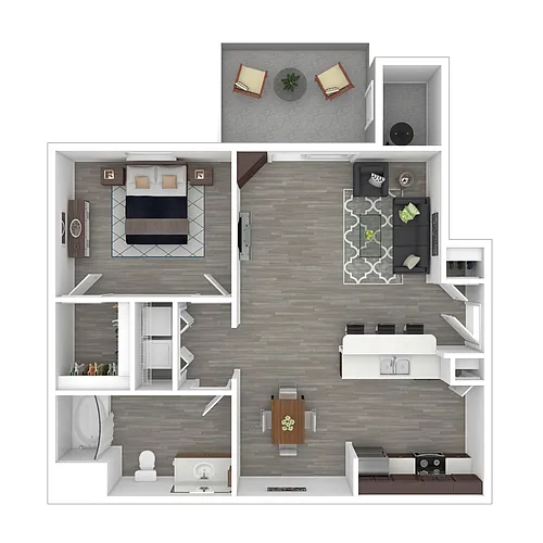 Floor plan 1x1-745- Classic