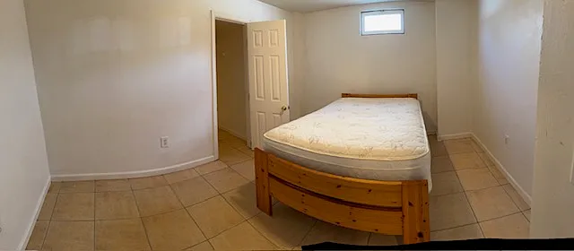 Basement room with closet