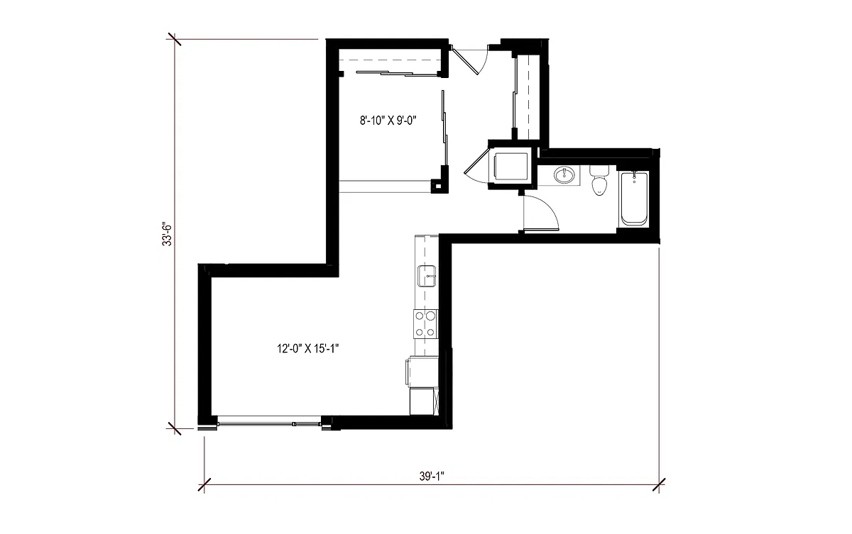 Floor plan Urban 1 Bedroom - U13