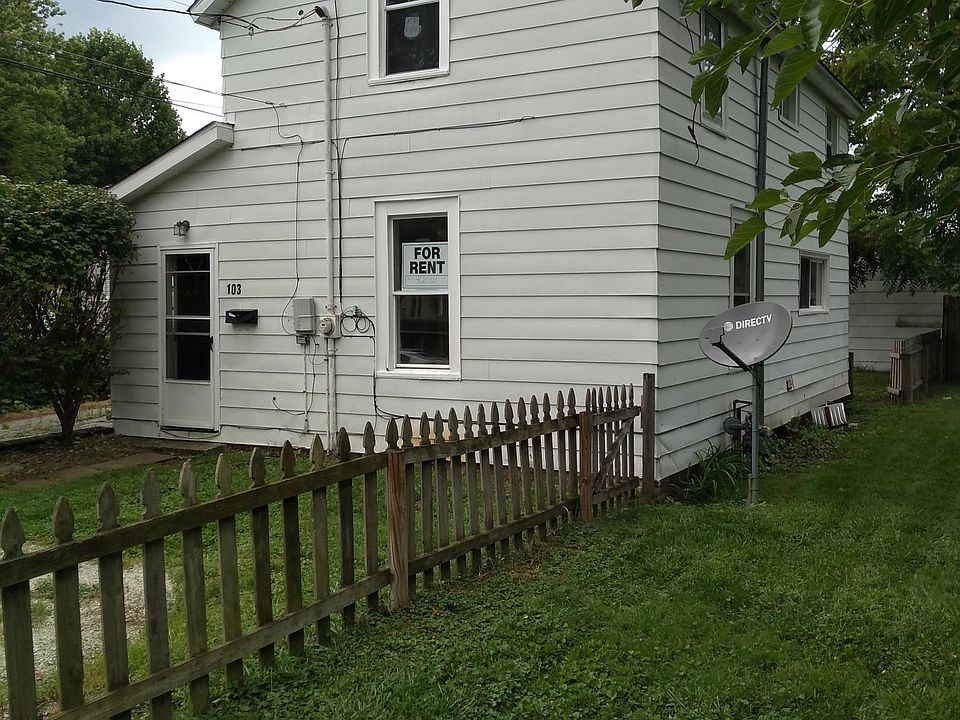 Front of house and fenced in yard