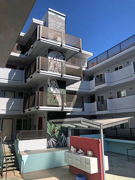 Secure mailboxes and Luxer One electronic package lockers.