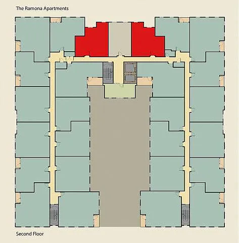 Floor plan 2 Bedroom 1 Bath Plan C