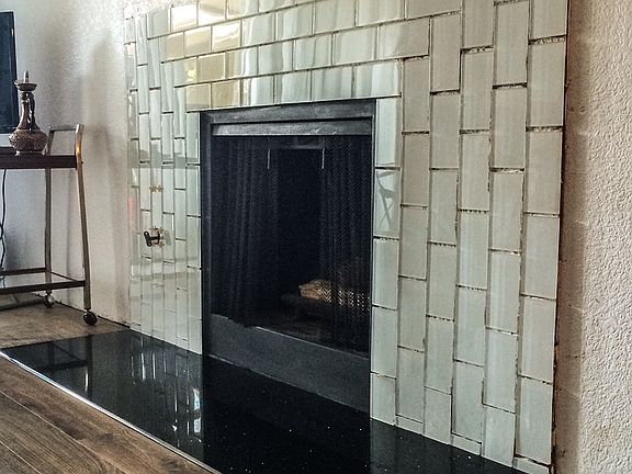 Glass Tile Fireplace