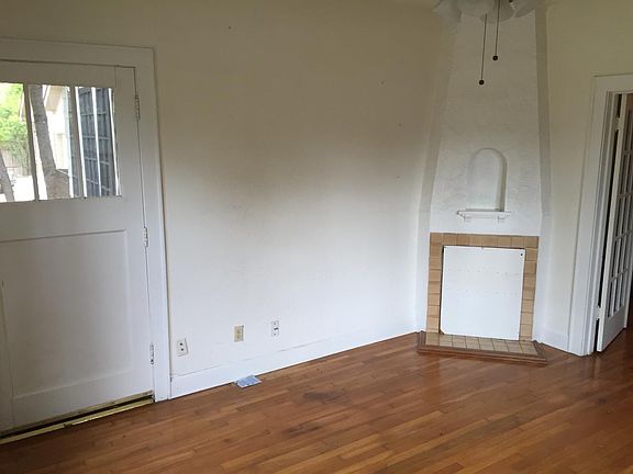 Living room with gas fireplace setting