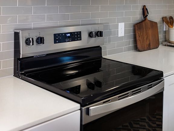Kitchen with stainless steel appliances