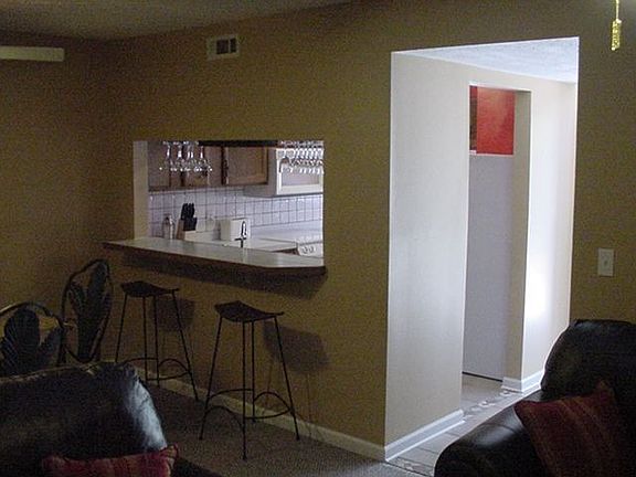 View from living room toward front door