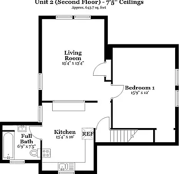 1 bed, 643 sqft, $2,200 — Photo 2