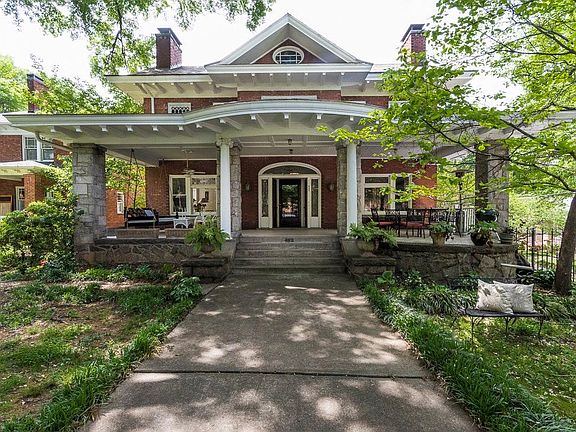 Grand front entrance in spring