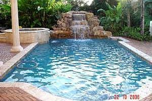 Pool Area with Waterfall