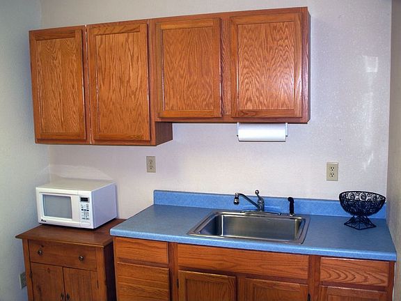 kitchenette on left
