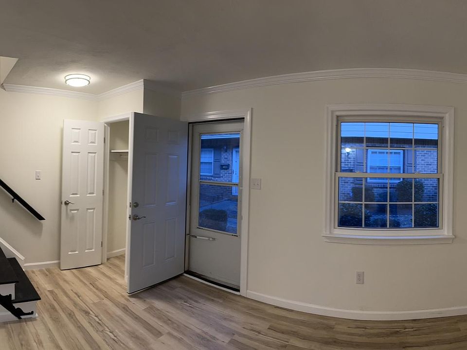 Front door with coat closet