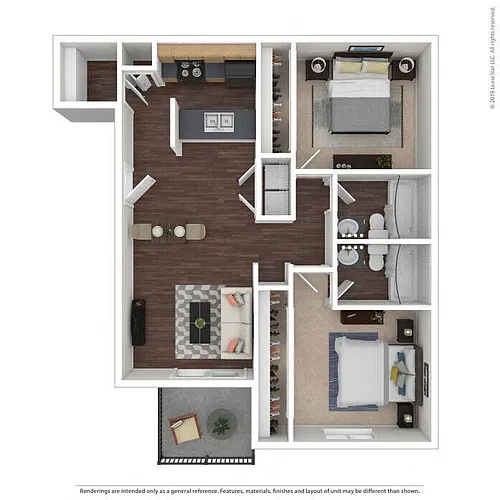 Floor plan 2 Bedrooms, 2 Bathrooms
