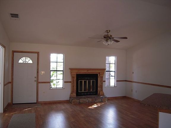 Living area with fireplace