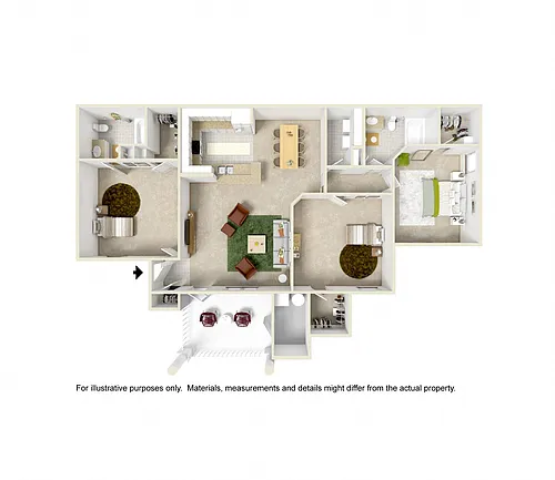 Floor plan 3 Bedroom Balcony
