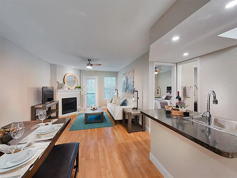 Hardwood style flooring in main living areas