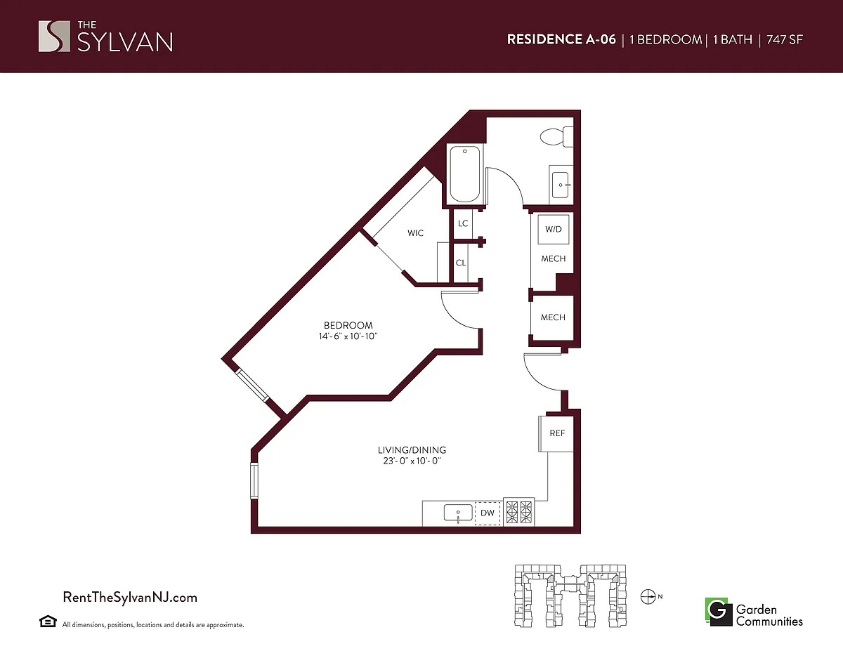 Floor plan One Bedroom Apartment A-06