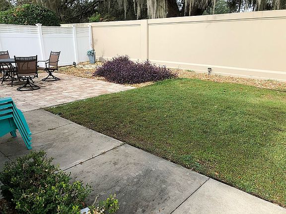 Back patio and lawn