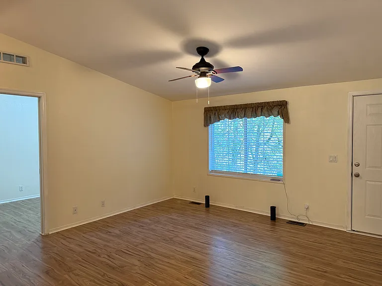 Living room with vaulted ceilings