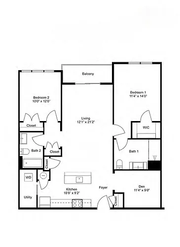 Floor plan B18-D 2Dx2