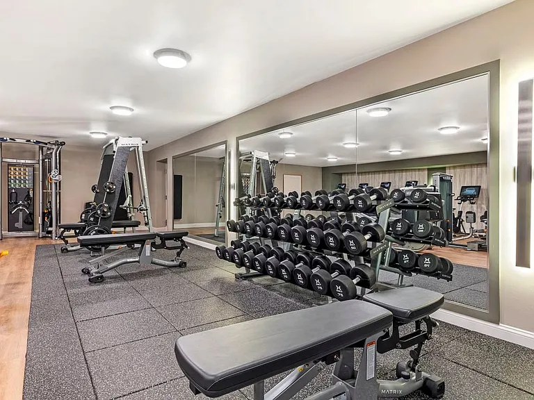 Fitness center with strength equipment