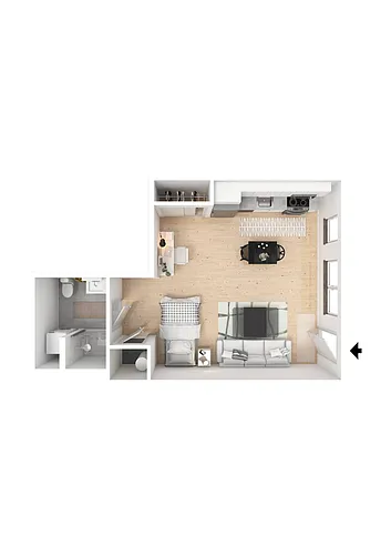Floor plan Studio-A6A