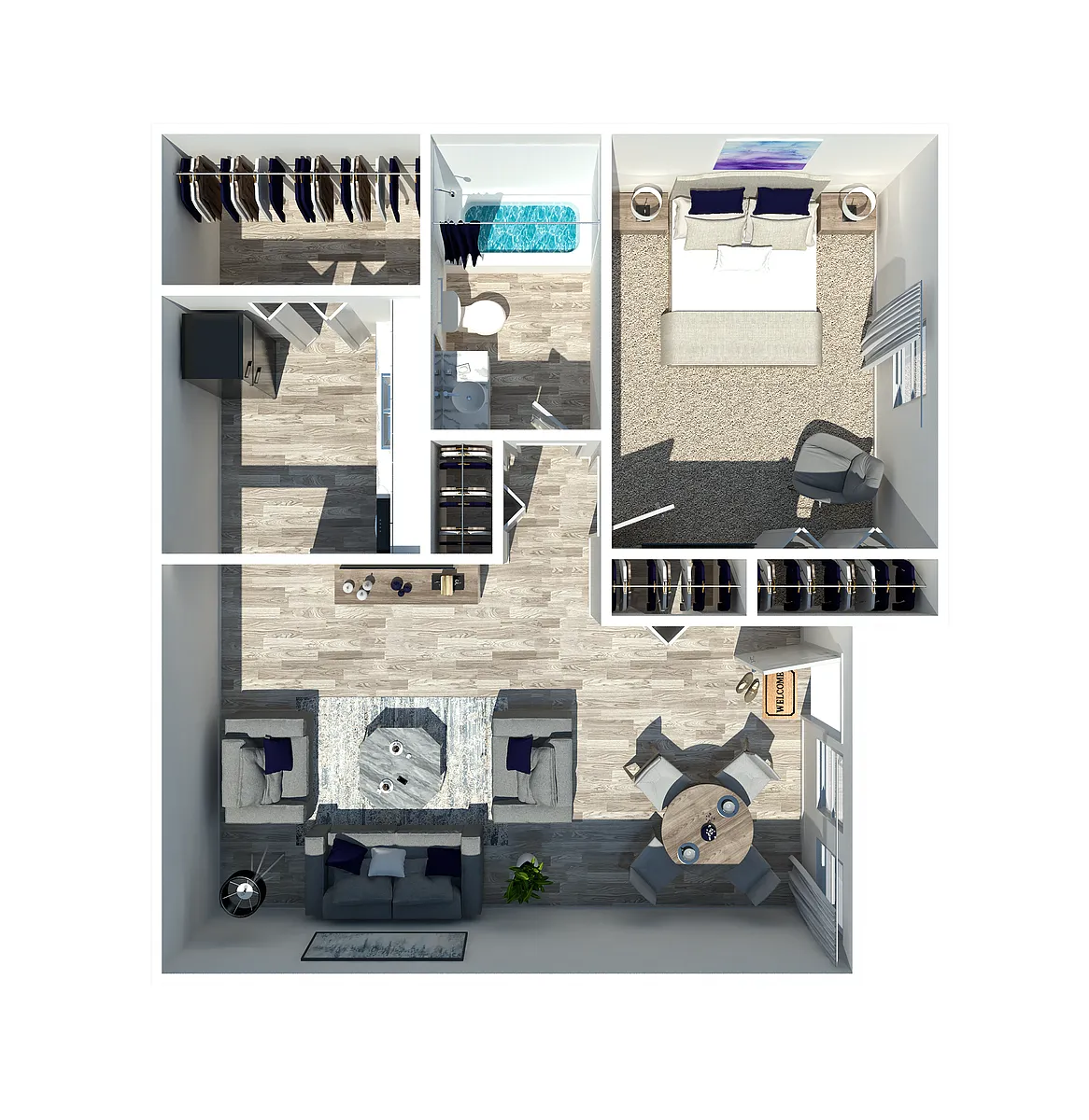 Floor plan 1 Bedroom 1 Bathroom