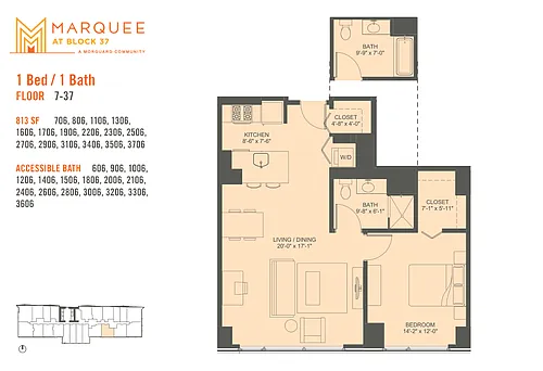Floor plan 1 Bedroom x 06