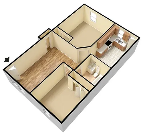 Floor plan Two Bedroom Renovated